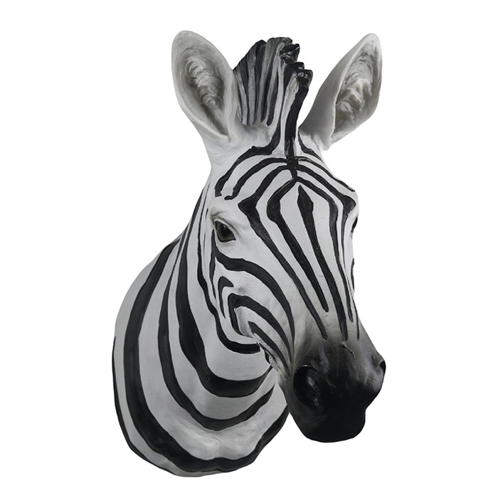 Black And White Resin Zebra Head Wall Art